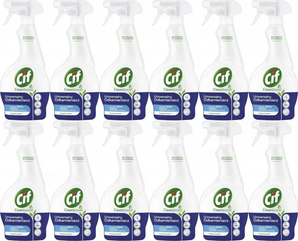 12x Uniwersalny odkamieniacz Cif Cleanboost, 500ml