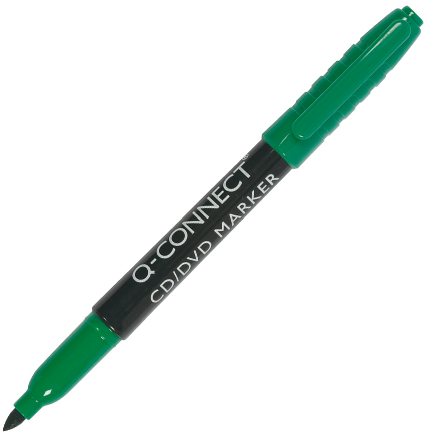 Marker do płyt CD i DVD Q-Connect, okrągła, 1mm, zielony