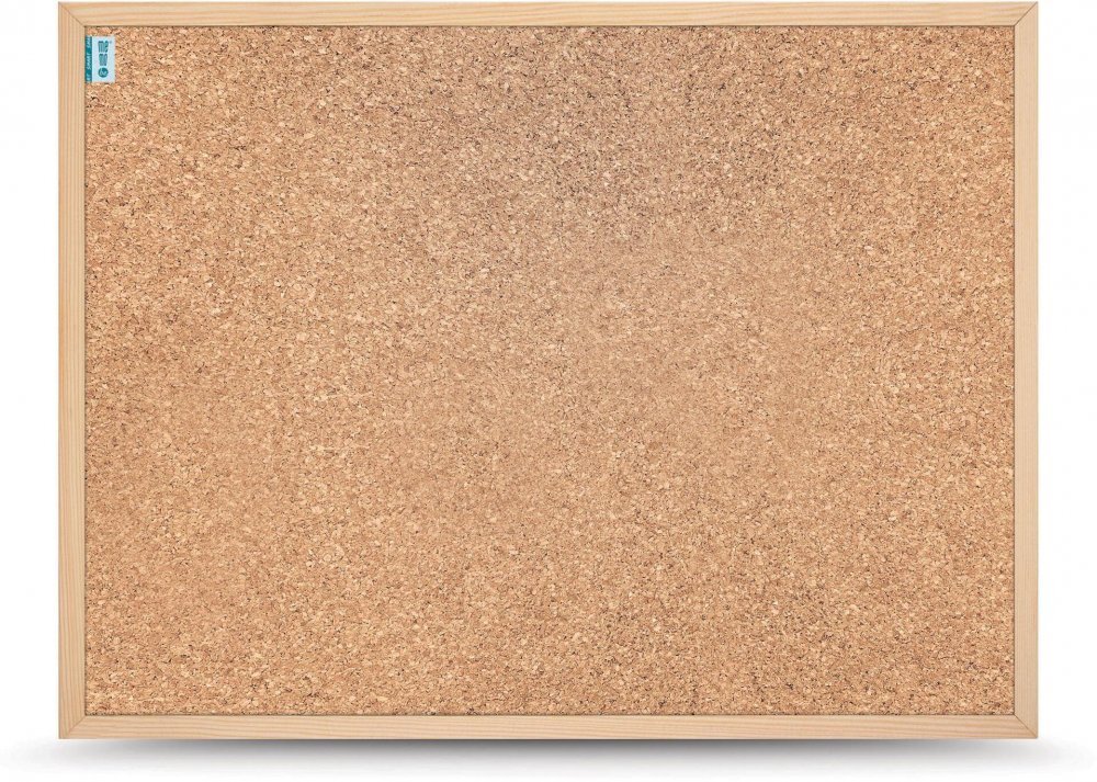 Outlet: USZKODZONY Tablica korkowa MemoBe Smart, w ramie drewnianej, 90x60cm, brązowy
