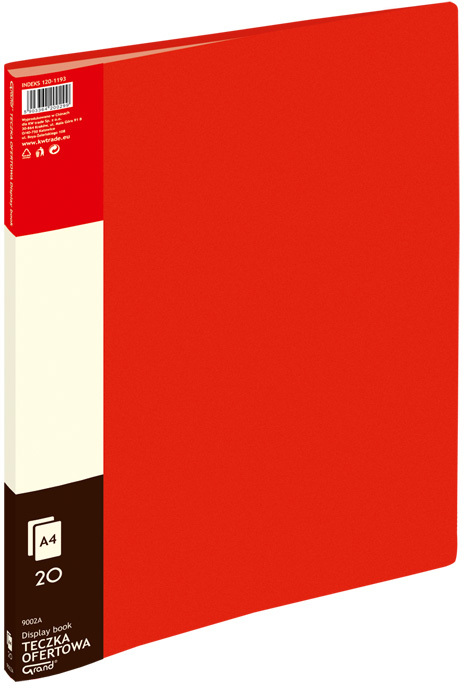 Album ofertowy Grand 9002A, A4, 20 koszulek, czerwony