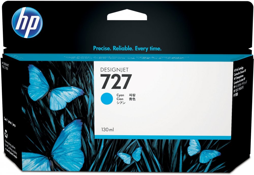 Tusz HP 727 (B3P19A), 130ml, cyan (błękitny)