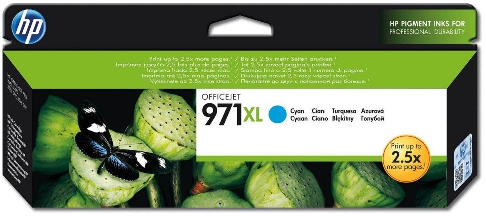 Tusz HP 971XL (CN626AE), 6600 stron, cyan (błękitny)