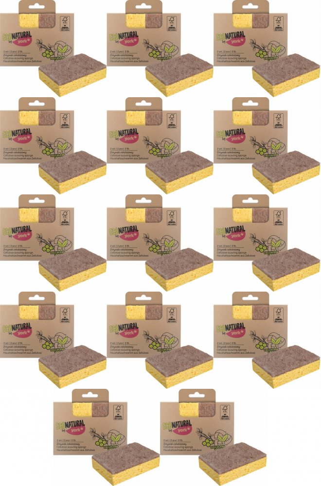 14x Zmywak kuchenny celulozowy Eco Natural by York, 2 sztuki, beżowy