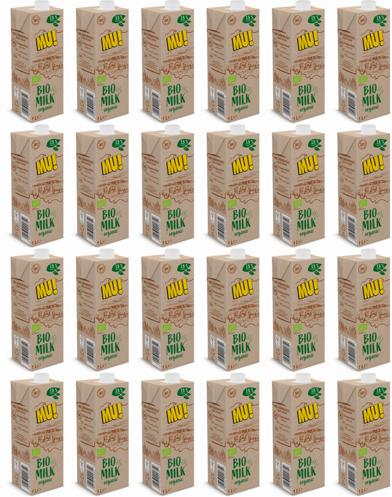 24x Mleko ekologiczne UHT do spieniania Wart-Milk MU! Bio Organic, 3.8%, 1l