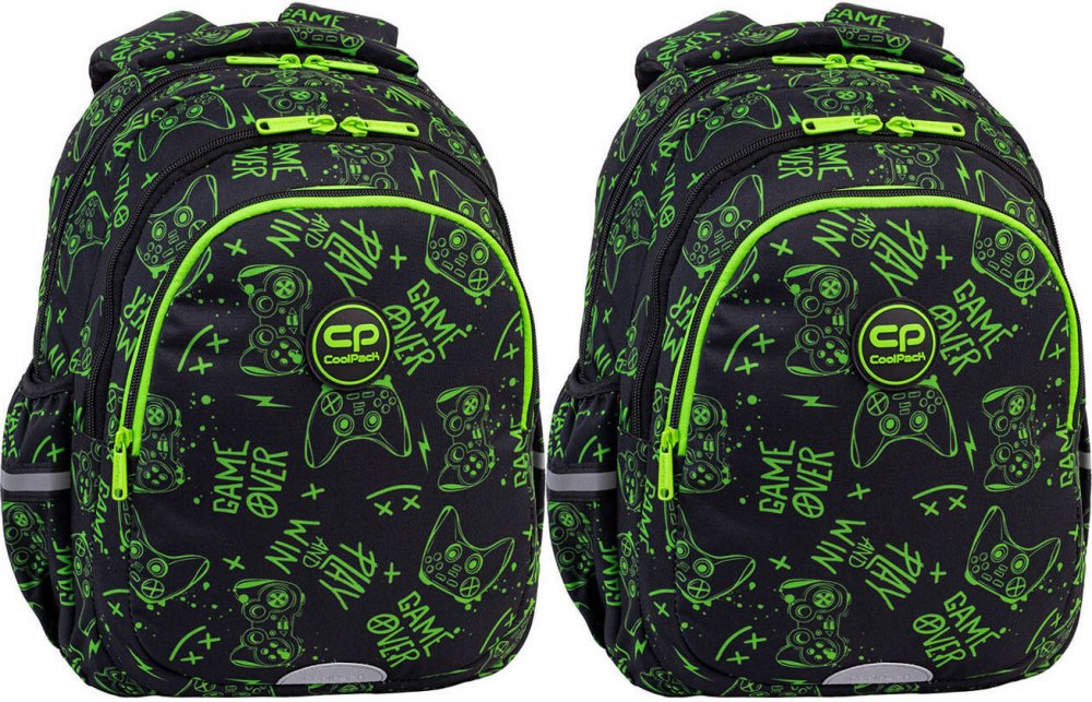 2x Plecak szkolny CoolPack Jerry Game Night, dwukomorowy, 21l, 39x28x15cm