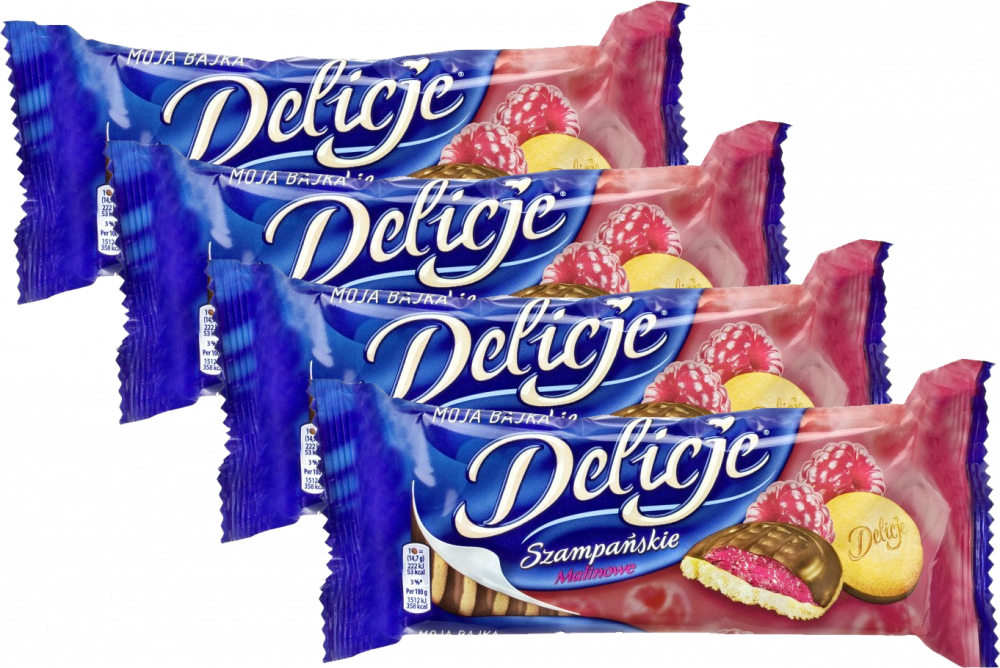 24x ciastka Delicje szampańskie Mondelez, malinowy, 147g