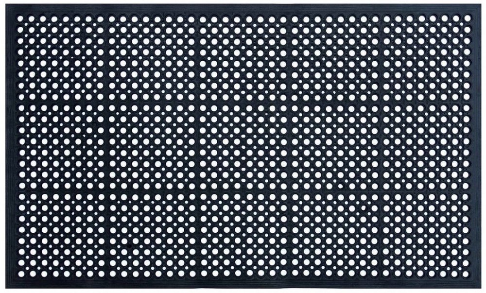 Wycieraczka ażurowa Krystynka, z najazdem, gumowa, 120x80x1.3cm, czarny