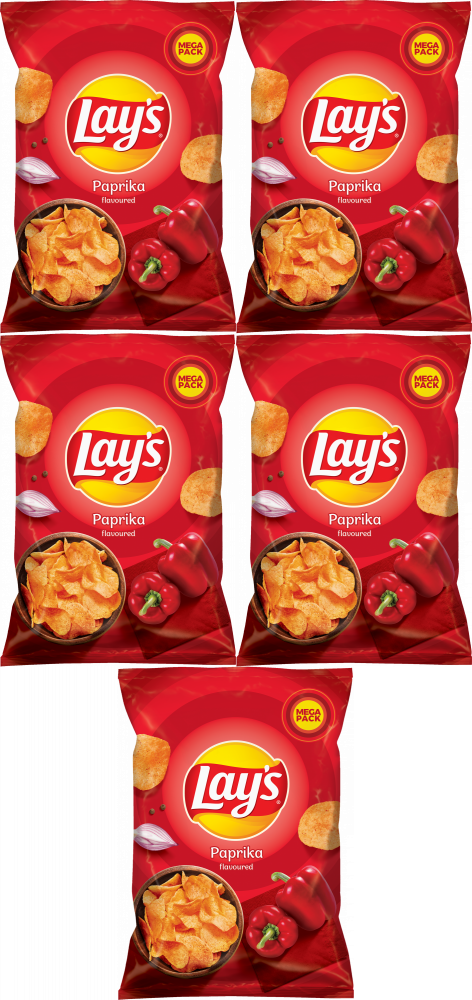 5x Chipsy Lay's Paprika, paprykowy, 200g