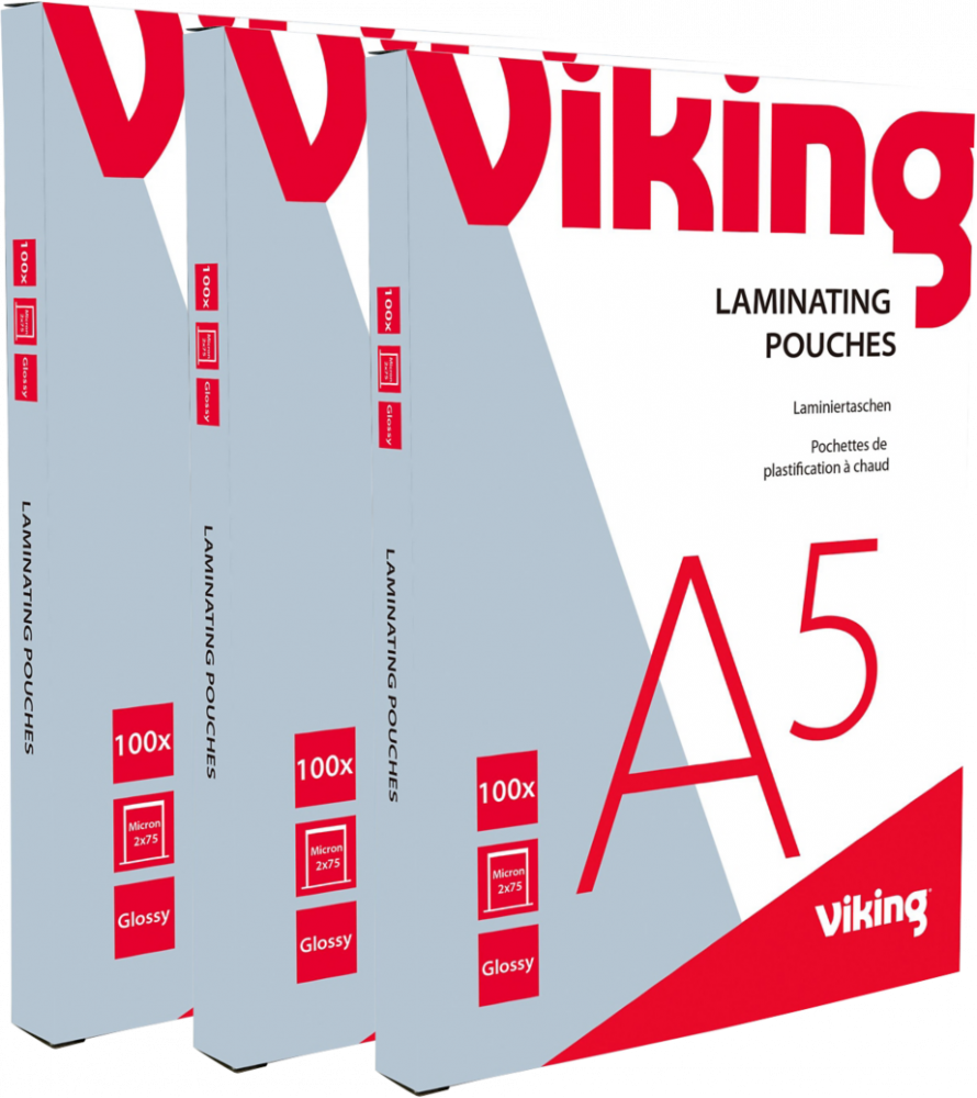 3x Folia do laminowania Viking, 154x216mm, A5, 2x75 μm, 100 sztuk