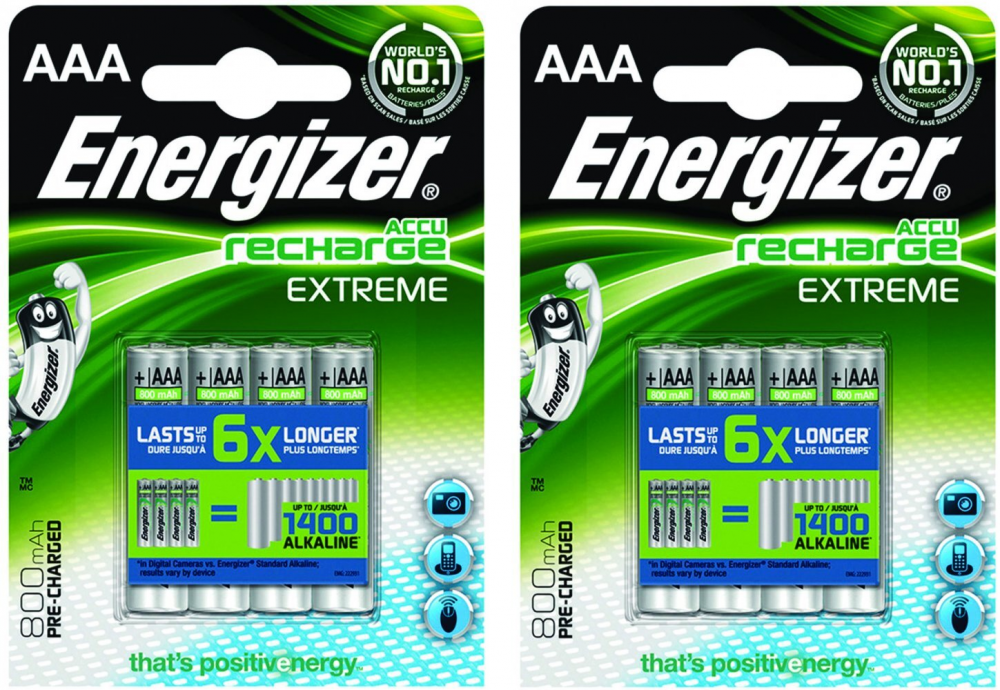 2x Akumulator Energizer Extreme, AAA, 1.2V, 800mAh, 4 sztuki