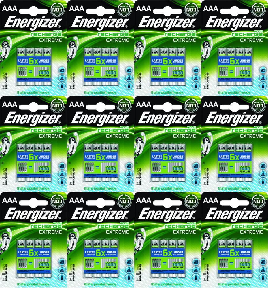 12x Akumulator Energizer Extreme, AAA, 1.2V, 800mAh, 4 sztuki