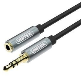 Kabel miniJack Unitek Y-C932ABK, 3.5mm (M)- 3.5mm (F), 1m, czarny