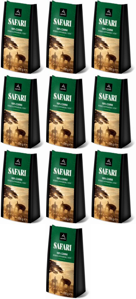 10x Herbata czarna liściasta Astra Safari, 100g