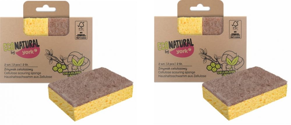 2x zmywak kuchenny celulozowy Eco Natural by York, 2 sztuki, beżowy