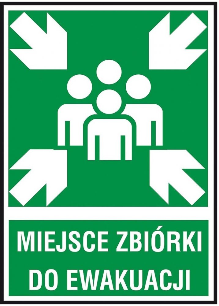 Tabliczka informacyjna Anro "Miejsce zbiórki do ewakuacji", płytka PVC, 15x20.5cm