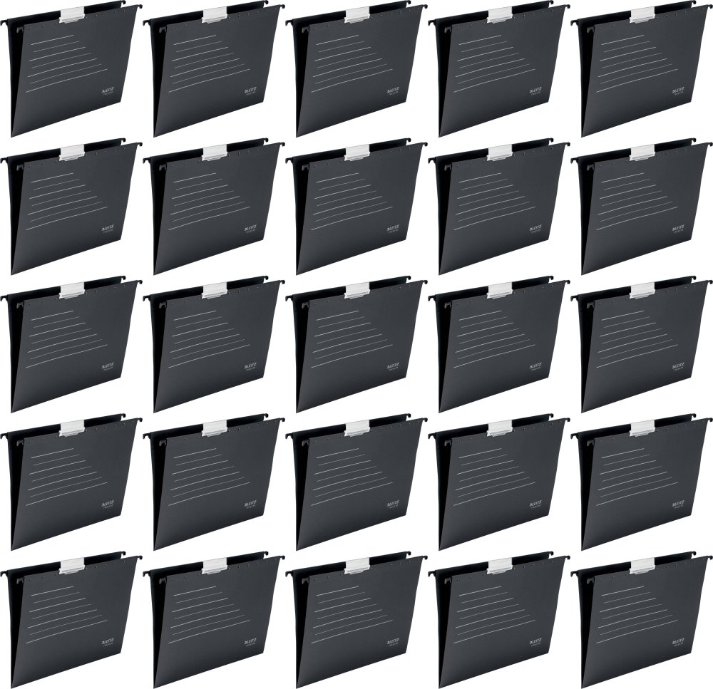 25x Teczka zawieszkowa kartonowa Leitz Alpha Recycle, A4, 348x260mm, 250g/m2, czarny