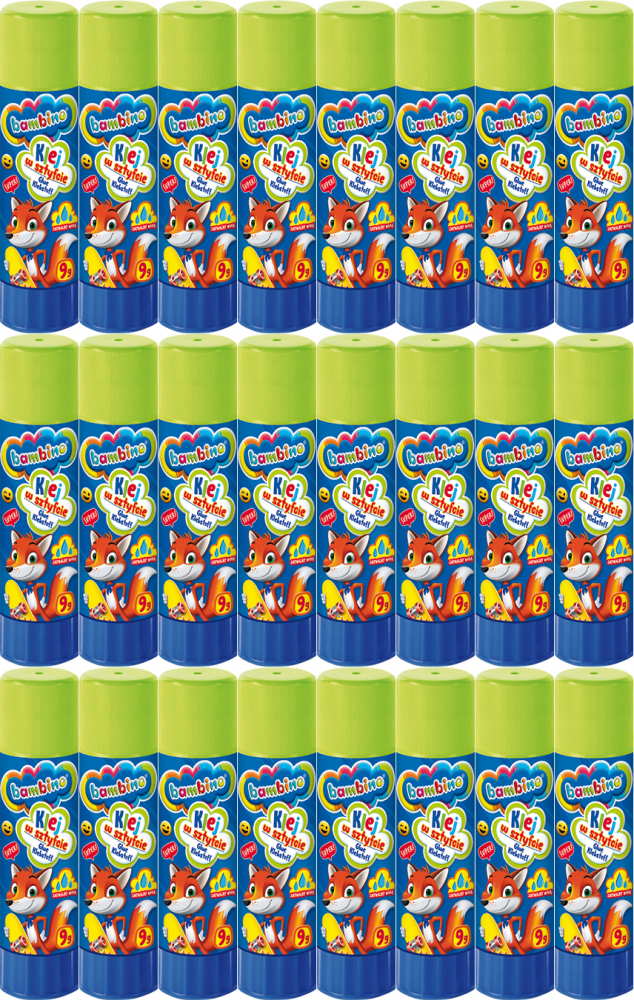 24x Klej w sztyfcie Bambino Zwierzaki Uczniaki, 9g