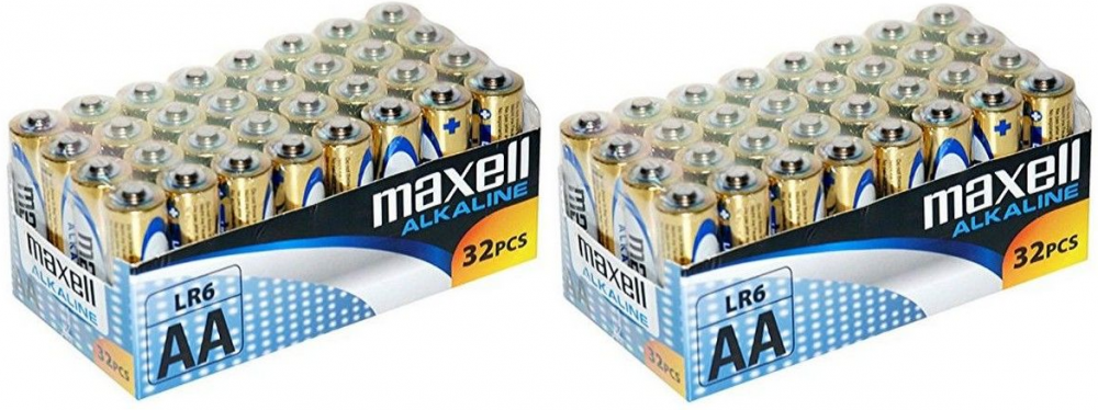 2x bateria alkaliczna Maxell, AA, 32 sztuki