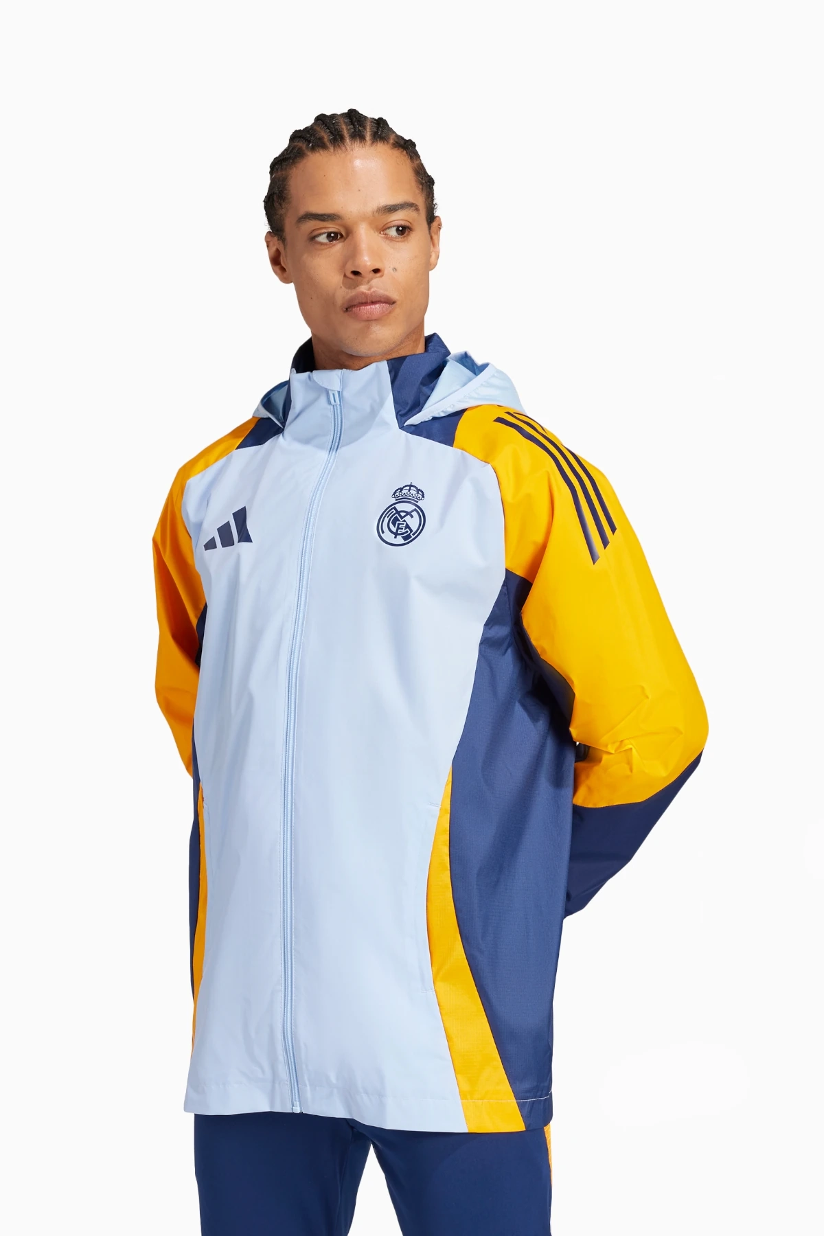 Kurtka adidas Real Madryt 24/25 All-Weather - Błękitny
