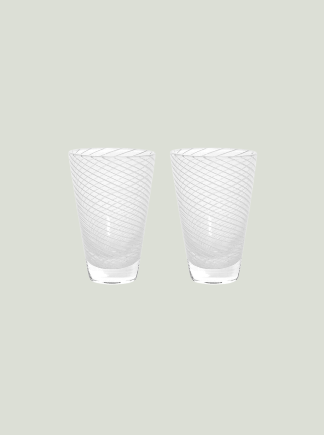Szklanka Yuka Groove White – opakowanie 2 szt OYOY Living