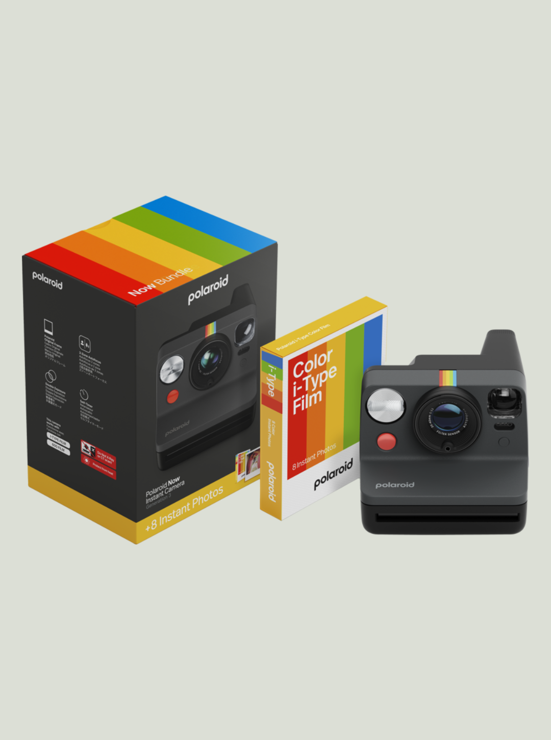 Polaroid Now Gen 3 Black bundle with Color Film (8 photos) - Aparat + Wkłady