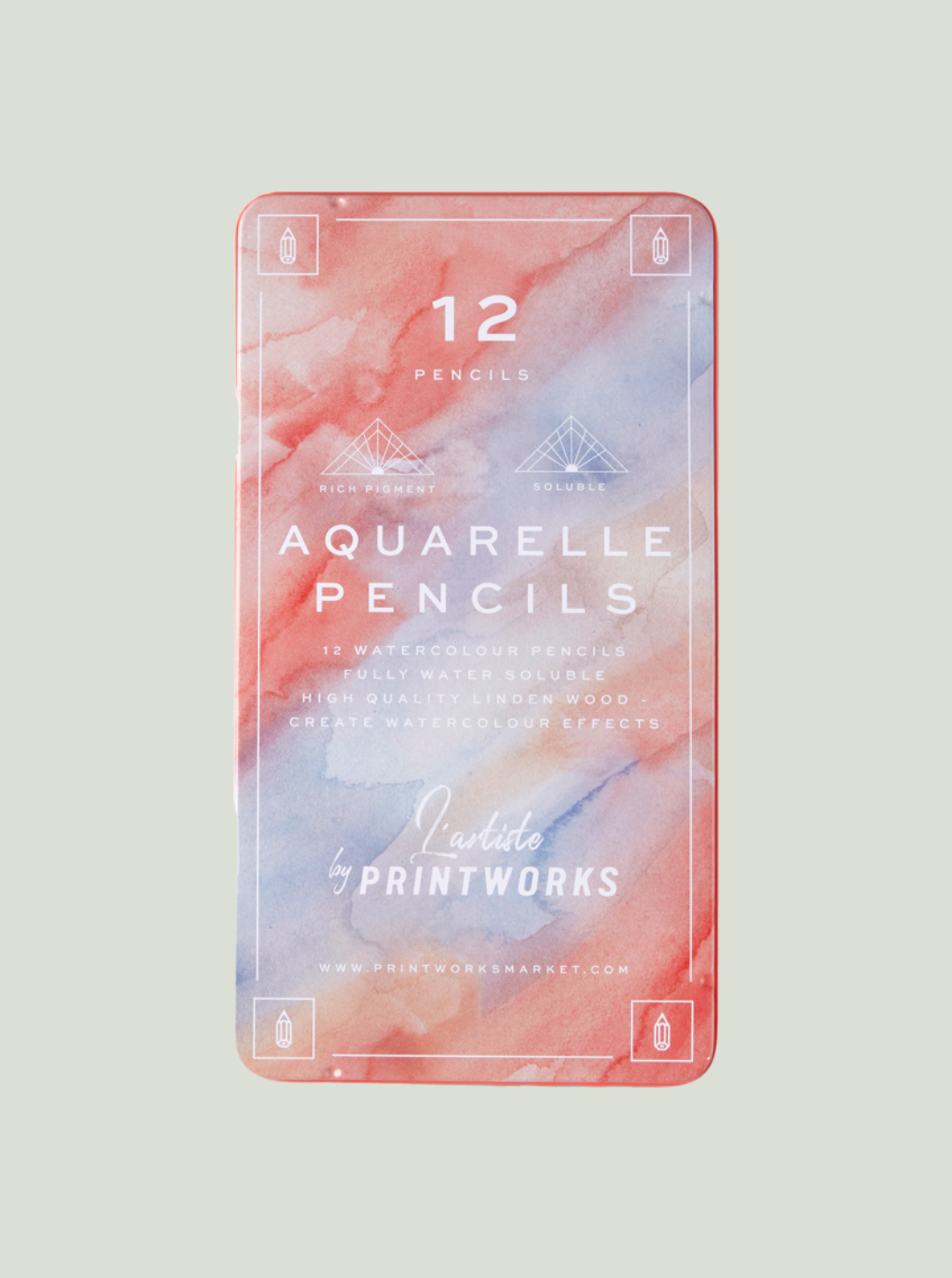 Kredki PRINTWORKS Color Pencils Aquarelle 12 szt