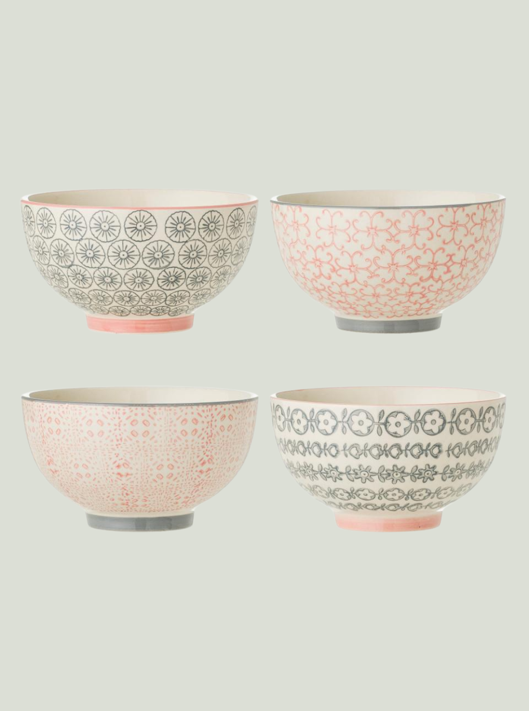 Miska Cécile Bowl, róża, kamionka BLOOMINGVILLE - zestaw 4 szt