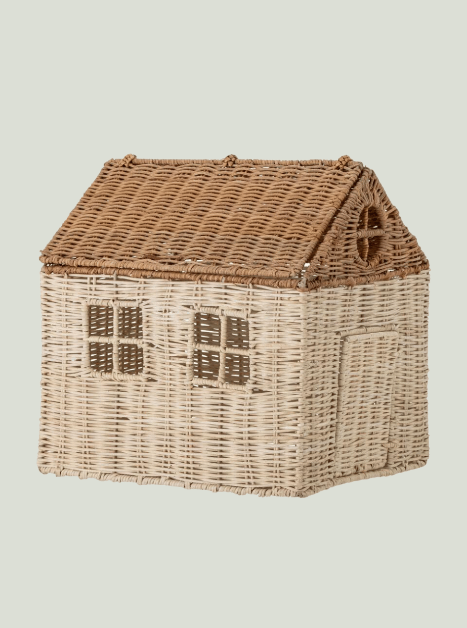Domek dla lalek Sigga z pokrywką, naturalny, rattan Bloominfville Mini