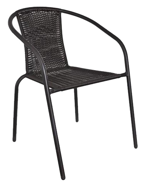 Fotel poliratanowy BISTRO czarny 53x60x73cm
