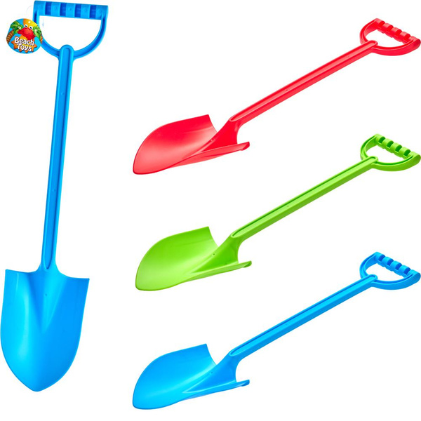 Łopatka do piasku plastik 63cm niebieska/zielona/czerwona