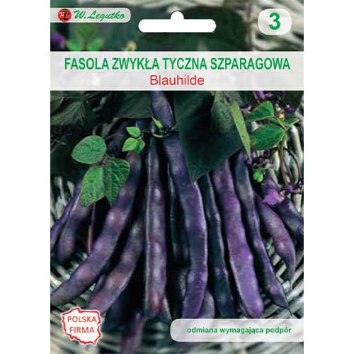 1 szt, Stangenbohne Blauhilde Legutko - Samen: Ilość w opakowaniu: 10 g