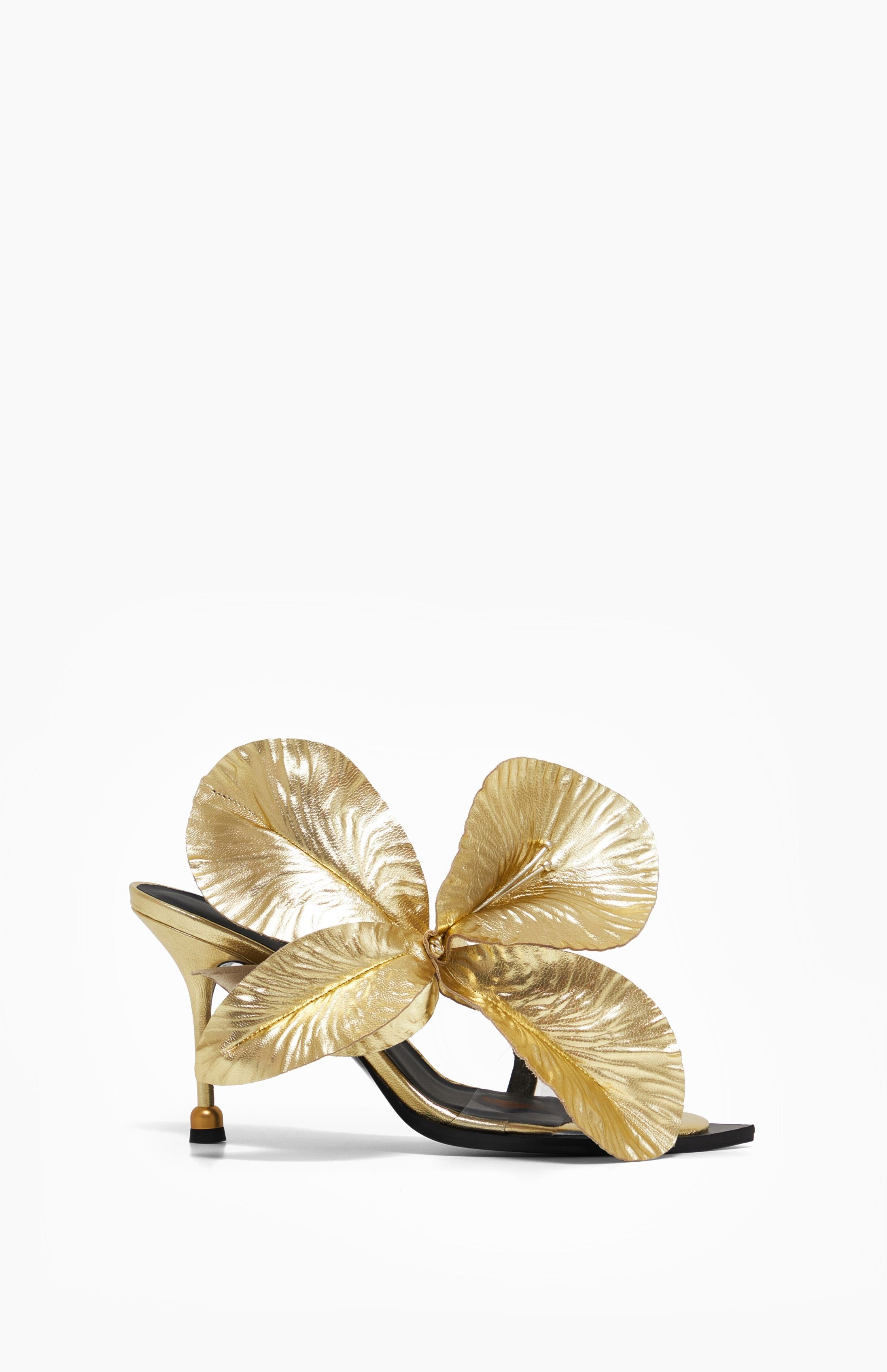 Sandały na obcasie DAISY METALLIC GOLD 39 - Vanda Novak