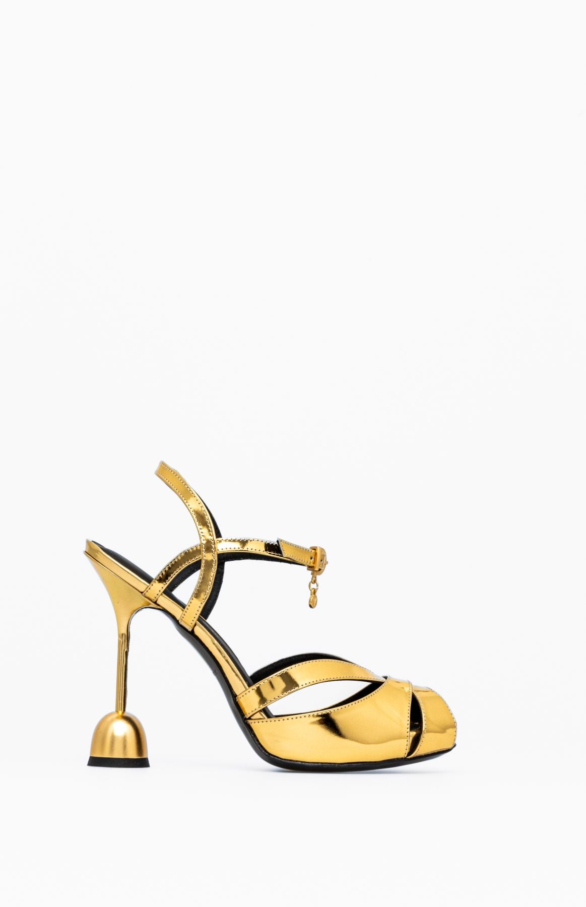 Sandały na obcasie MELANIE METALLIC GOLD 39 - Vanda Novak