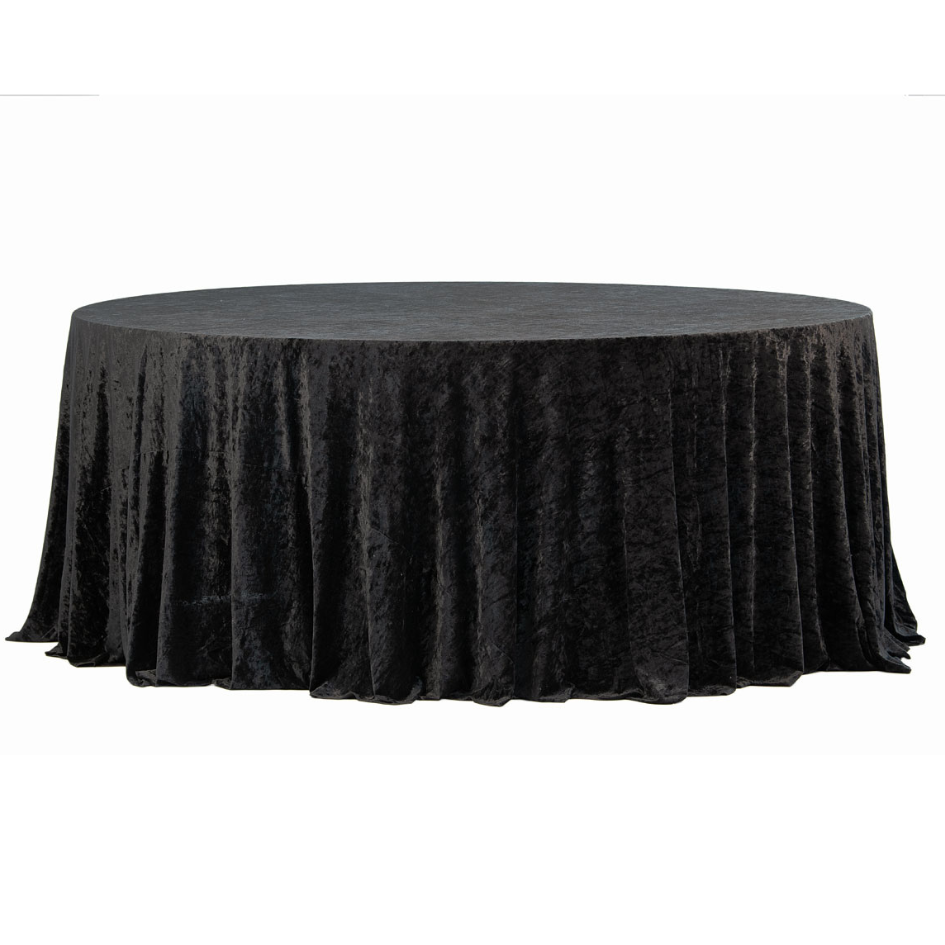 Obrus okrągły aksamitny welurowy Fi340cm Velvet czarny