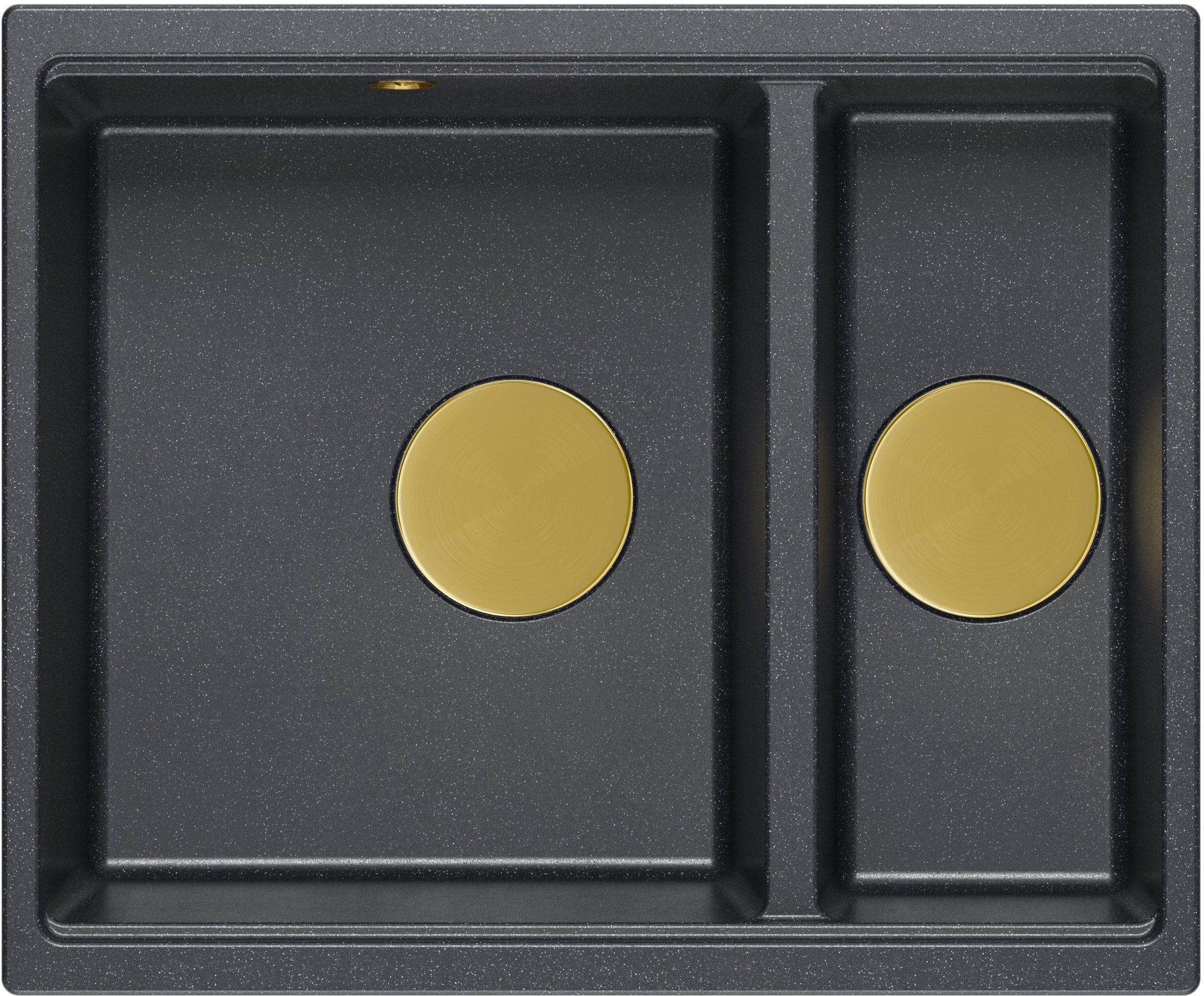 Quadron Logan 150 zlewozmywak 55x46 cm Graniteq czarny/złoty HCQL5646U8-G1_U