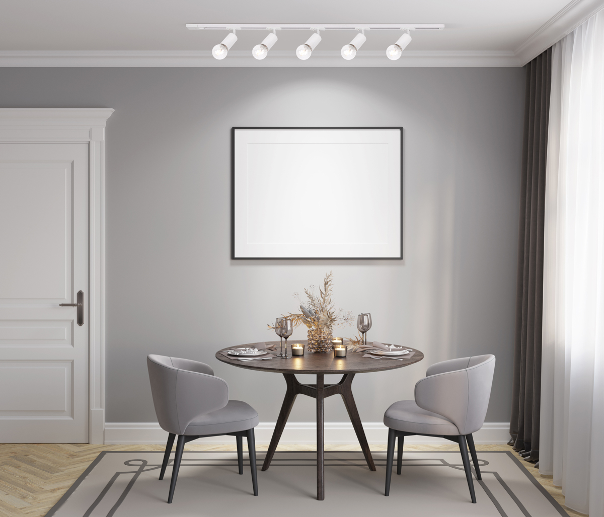 Italux Marvi TR Dolores zestaw szynoprzewód z reflektorami 5x40 W biały 922503-5-WH-SET