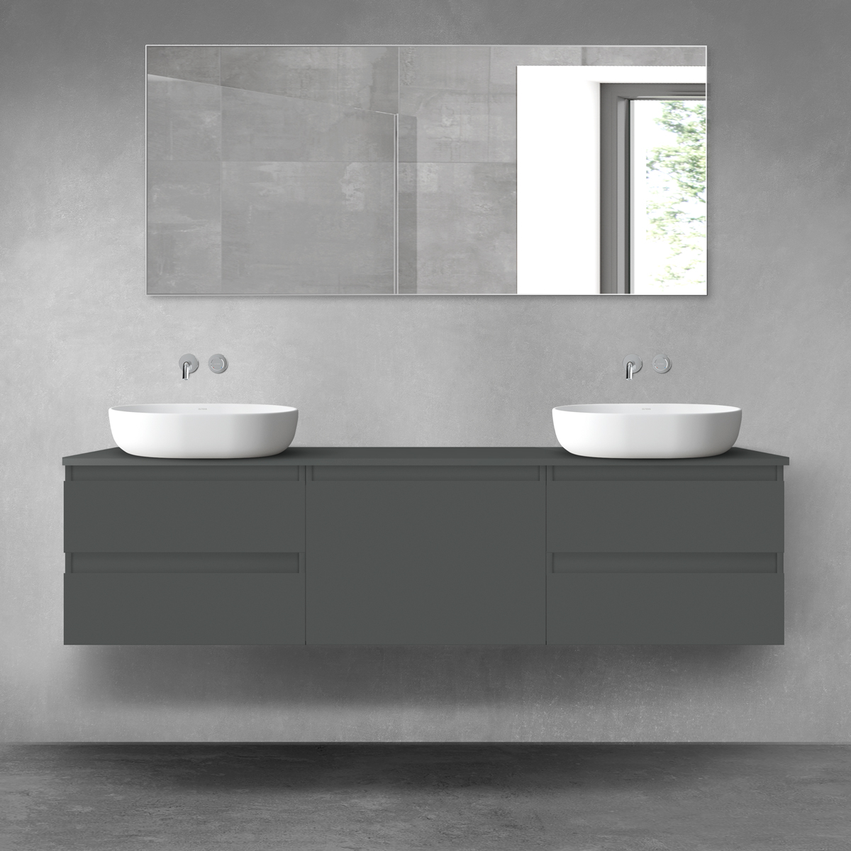 Oltens Vernal zestaw mebli łazienkowych 180 cm z blatem grafit mat 68491400 - Wysyłka w 24h