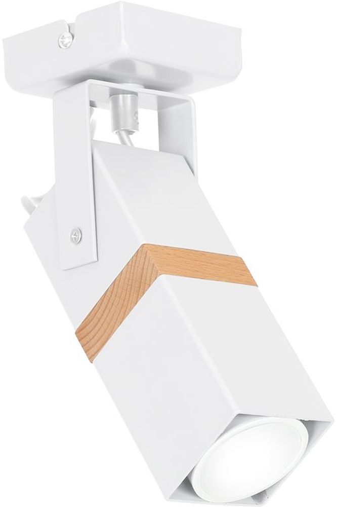 Milagro Vidar White lampa podsufitowa 1x8W biało/drewniana MLP5405