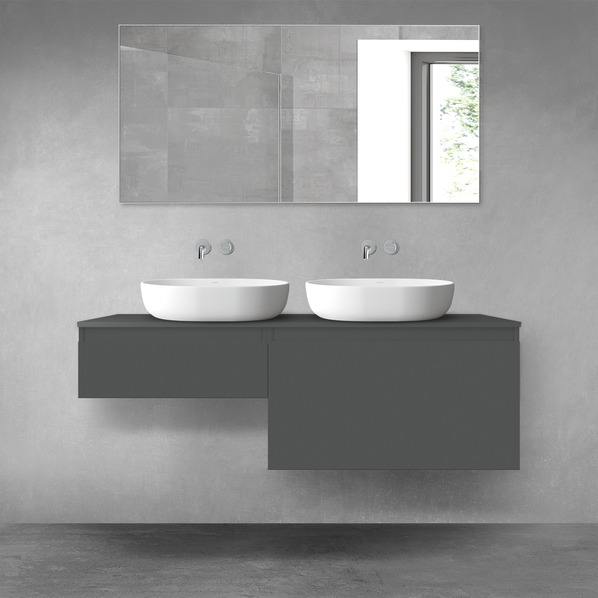 Oltens Vernal zestaw mebli łazienkowych 140 cm z blatem grafit mat 68304400 - Wysyłka w 24h