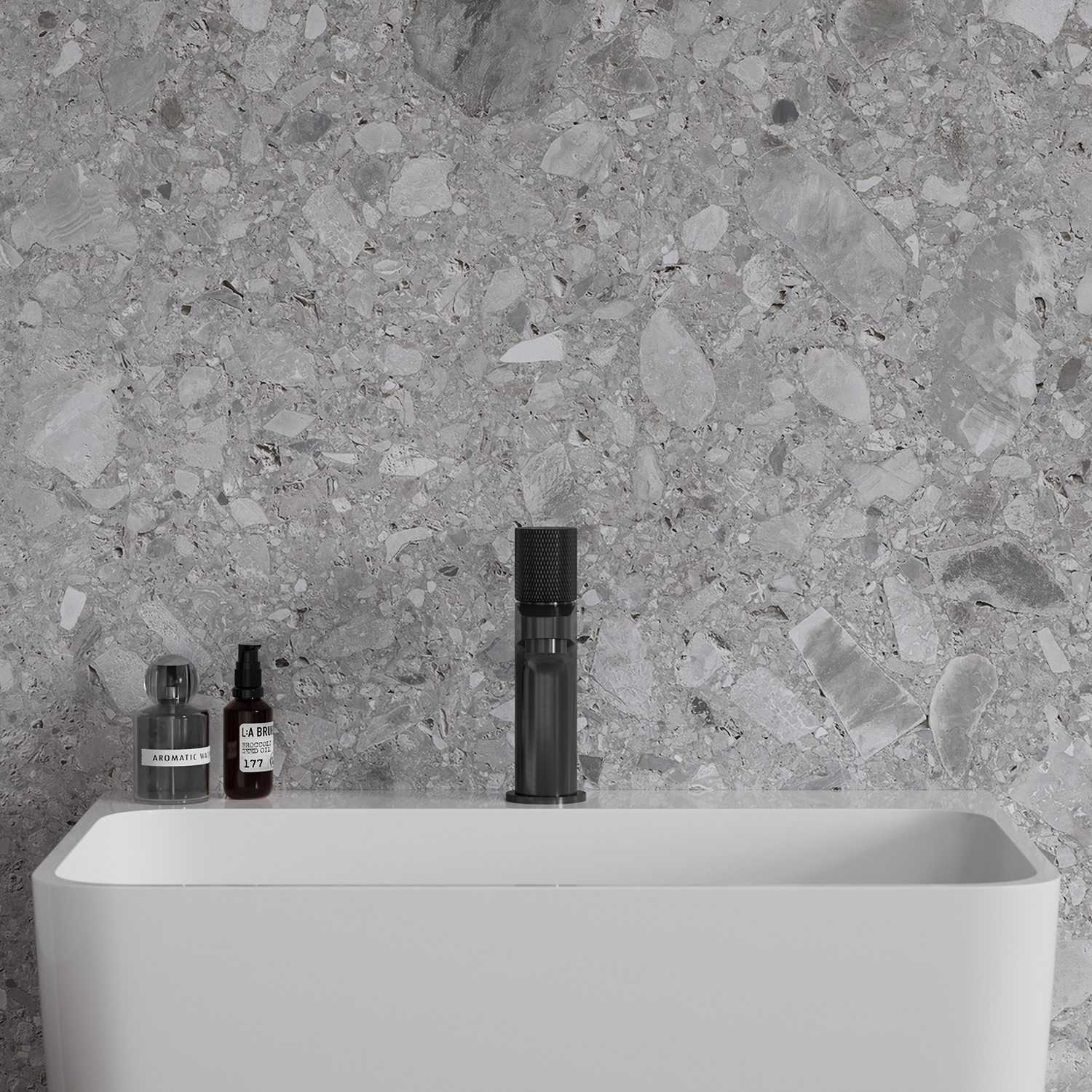Omnires Contour bateria umywalkowa stojąca antracyt CT8010AT