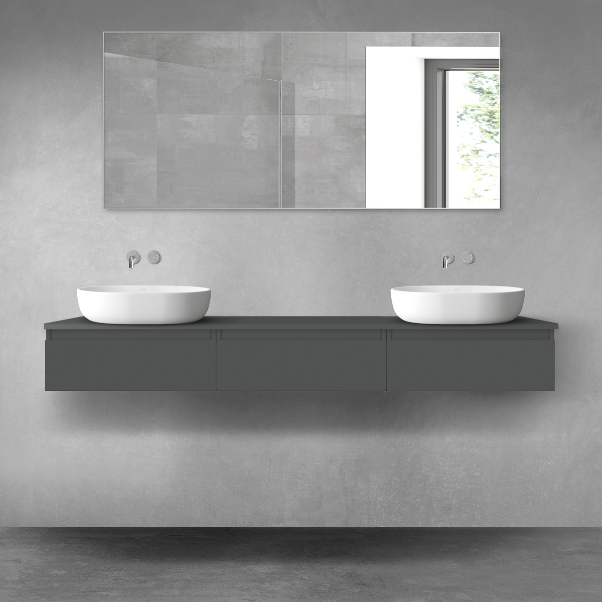 Oltens Vernal zestaw mebli łazienkowych 180 cm z blatem grafit mat 68487400 - Wysyłka w 24h