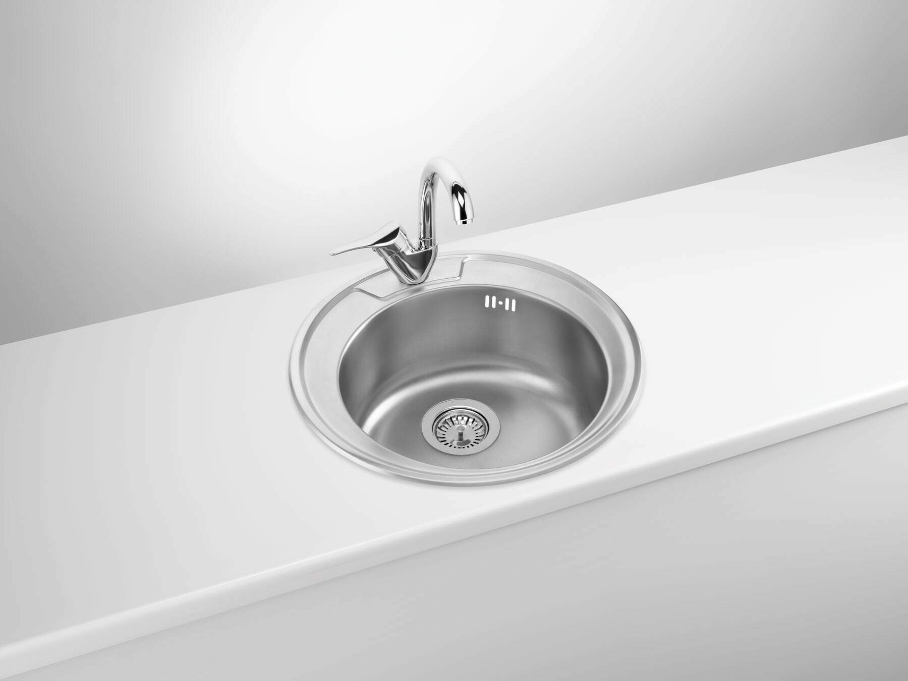 Deante Twist zlewozmywak stalowy 48 cm wpuszczany stal satynowa szczotkowana ZHC0813