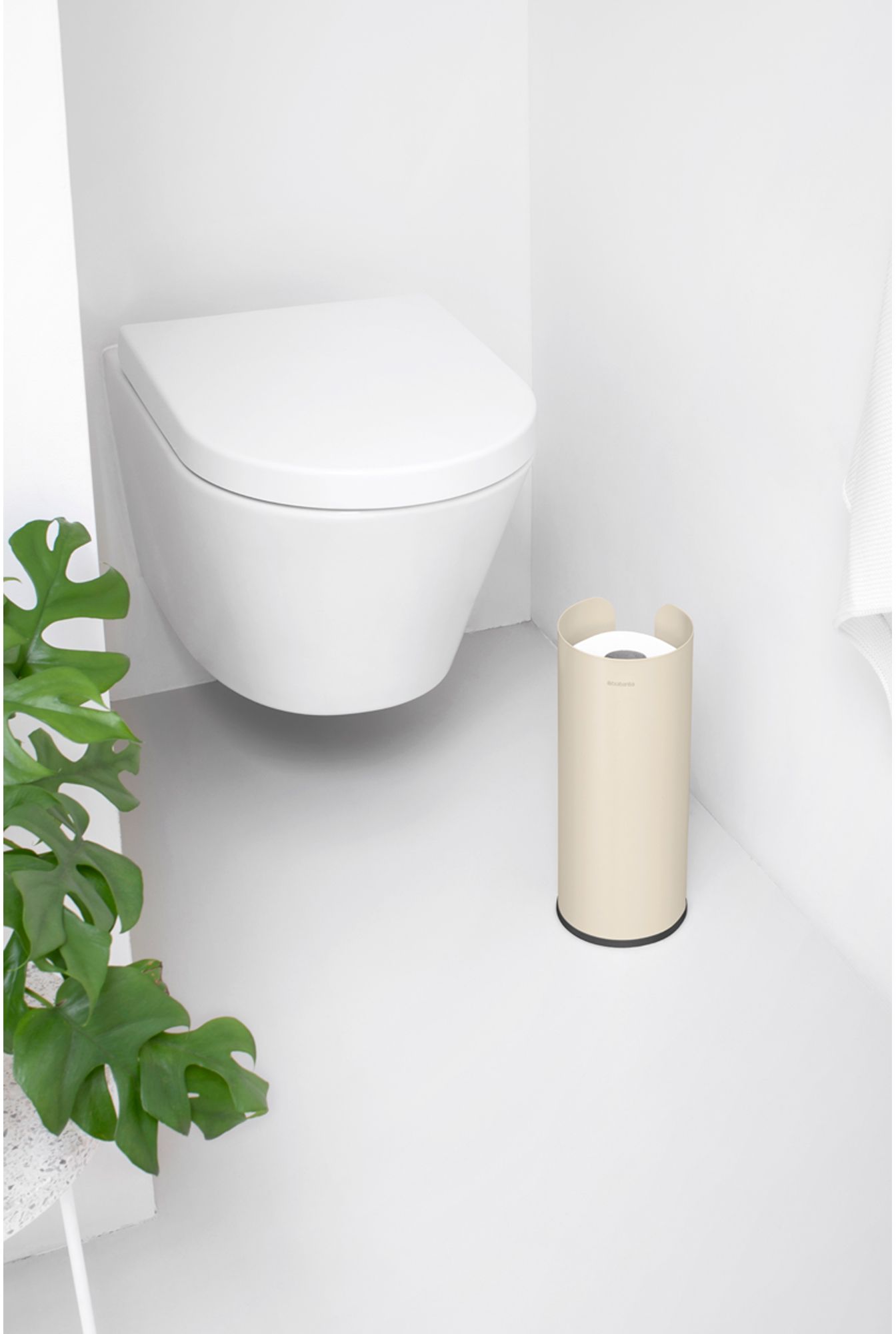 Brabantia ReNew pojemnik na papier toaletowy stojący beżowy/czarny 223266