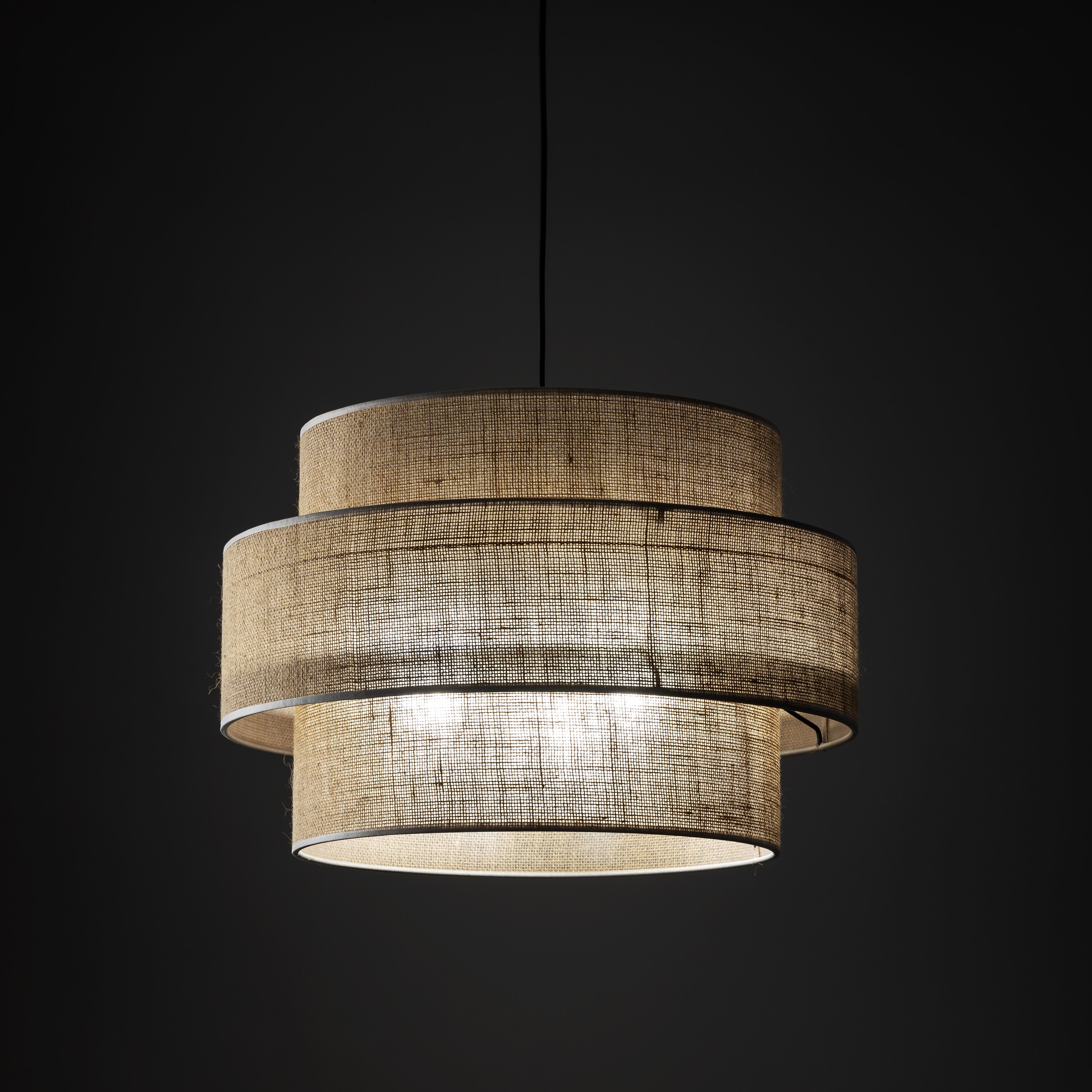 TK Lighting Calisto lampa wisząca 3x15W czarny/beżowy 5402