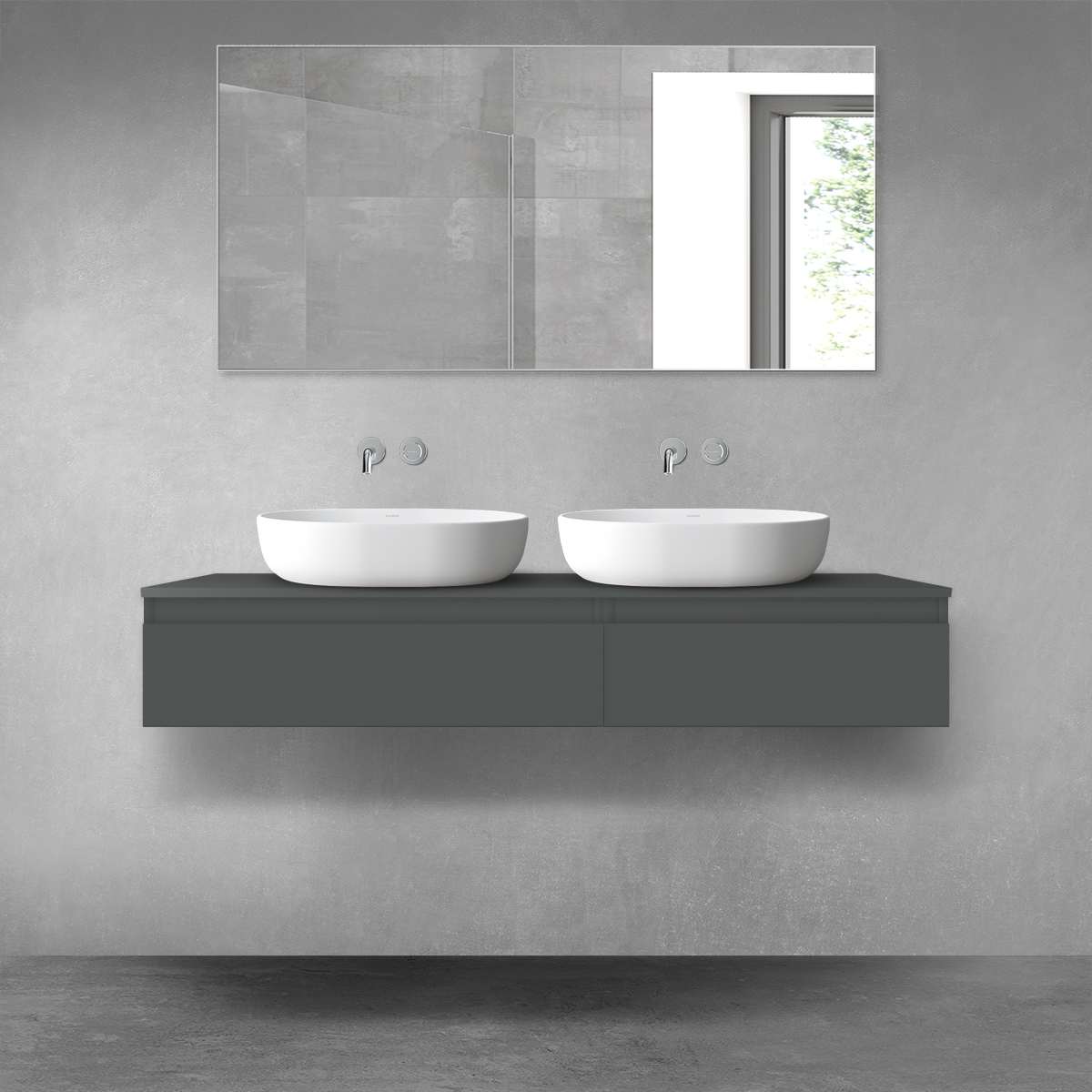 Oltens Vernal zestaw mebli łazienkowych 140 cm z blatem grafit mat 68320400 - Wysyłka w 24h