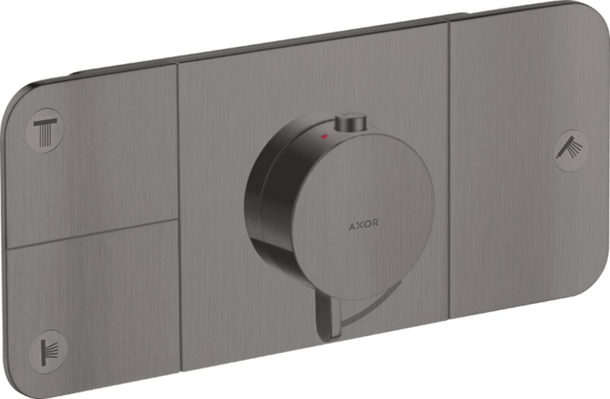 Axor One moduł prysznicowy podtynkowy termostatyczny czarny chrom szczotkowany 45713340