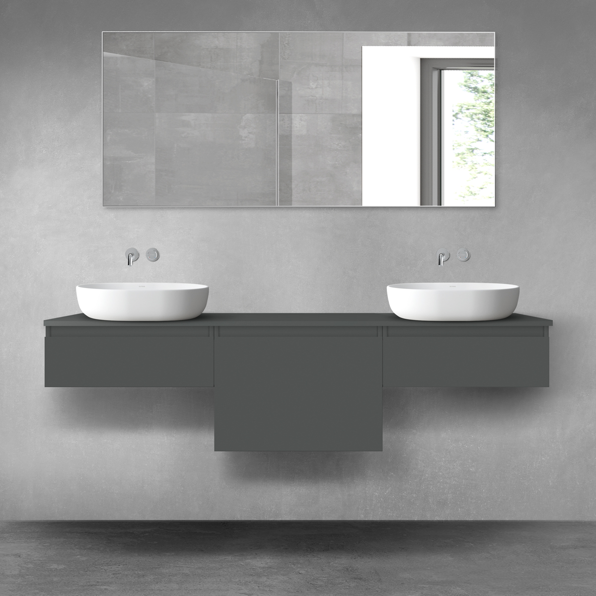 Oltens Vernal zestaw mebli łazienkowych 180 cm z blatem grafit mat 68488400 - Wysyłka w 24h