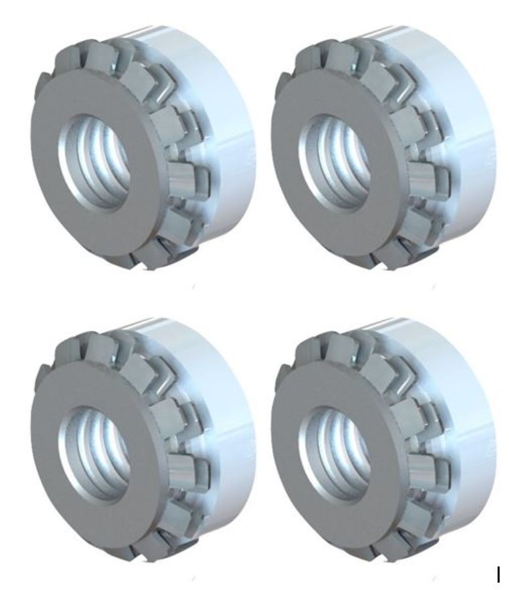 Quadron zestaw 4 wkładek KEEP-NUT do montażu zlewozmywaków podwieszanych w cienkim blacie 7070032_4_KN