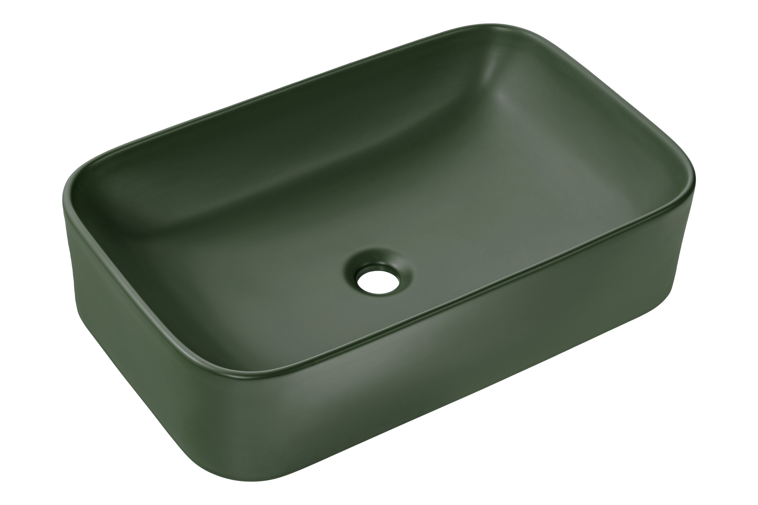 Comad Kama umywalka 61x38 cm nablatowa prostokątna zieleń lasu mat UN-KAMA-MFG-60