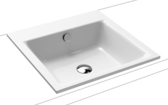 Kaldewei Puro umywalka 46 cm wpuszczana kwadratowa model 3150 biała 900006003001